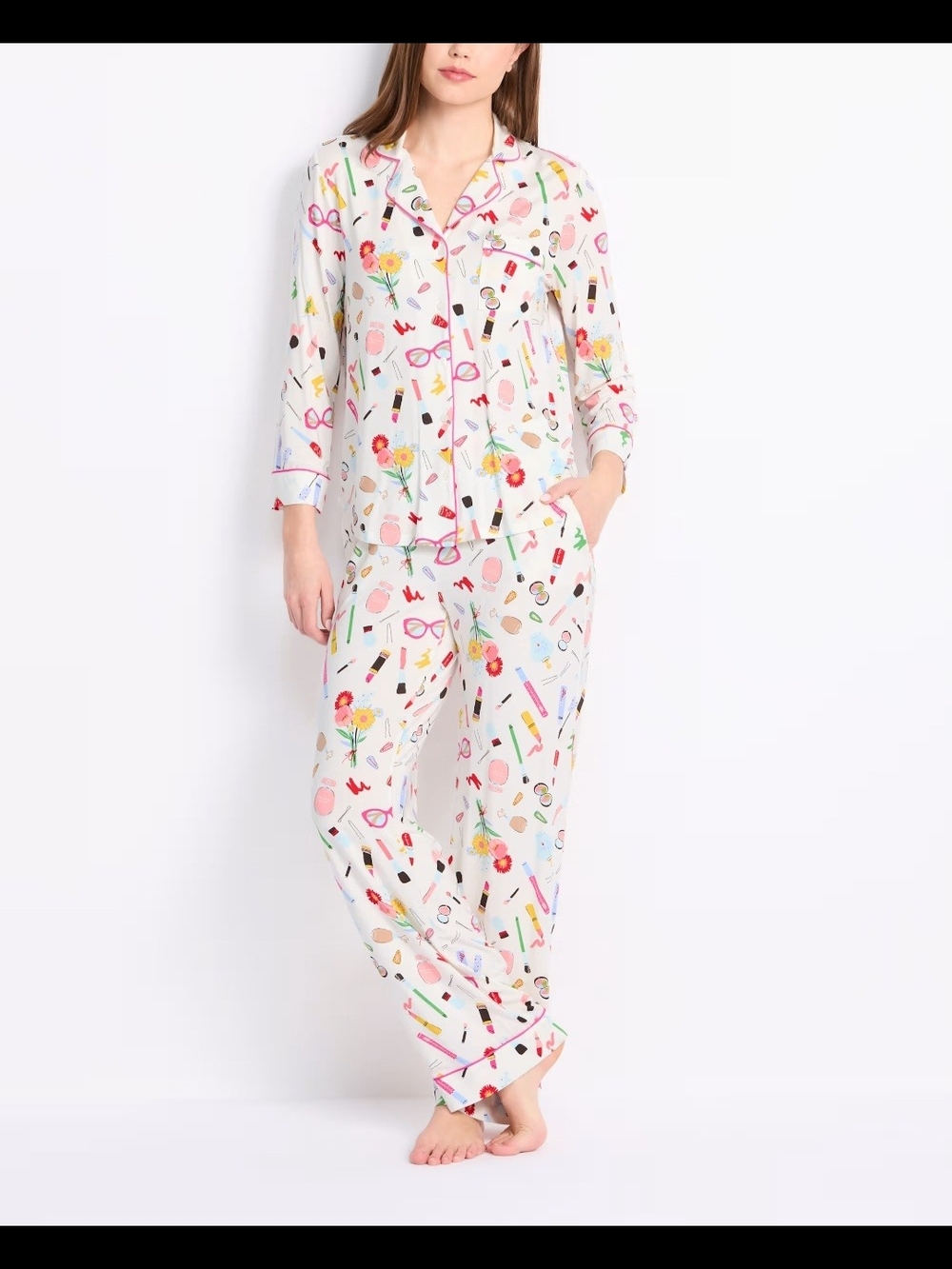 Kate Spade - Sleep & Lounge Pj Set w/ Cosmetics/Floral Print